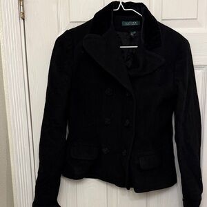 Ralph Lauren Black Double-Breasted Pea Coat
